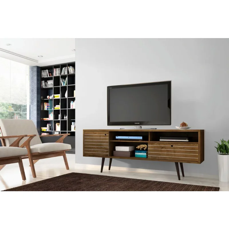 With 4 Shelving Spaces And 1 Drawer, Brown Living Room Furniture  Tv Stand Cabinet