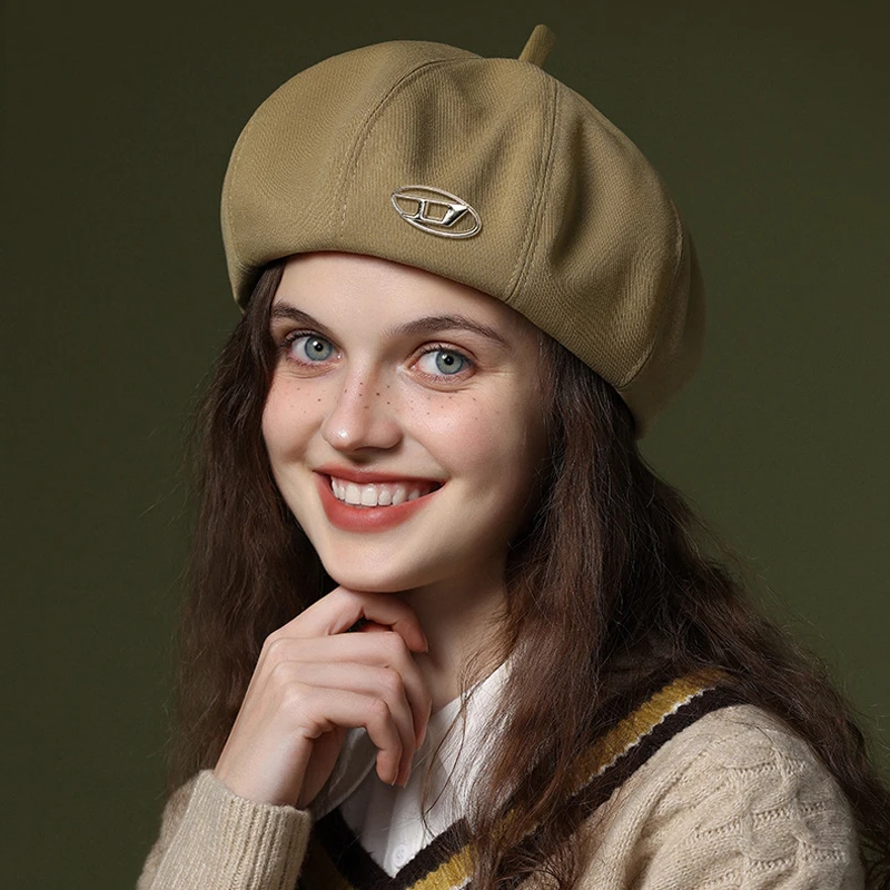 

New Women's Hat handmade Beret hat Combed Cotton Winter Hat Women Wool Painter Cap Vintage Cute Lolita Beret Hat