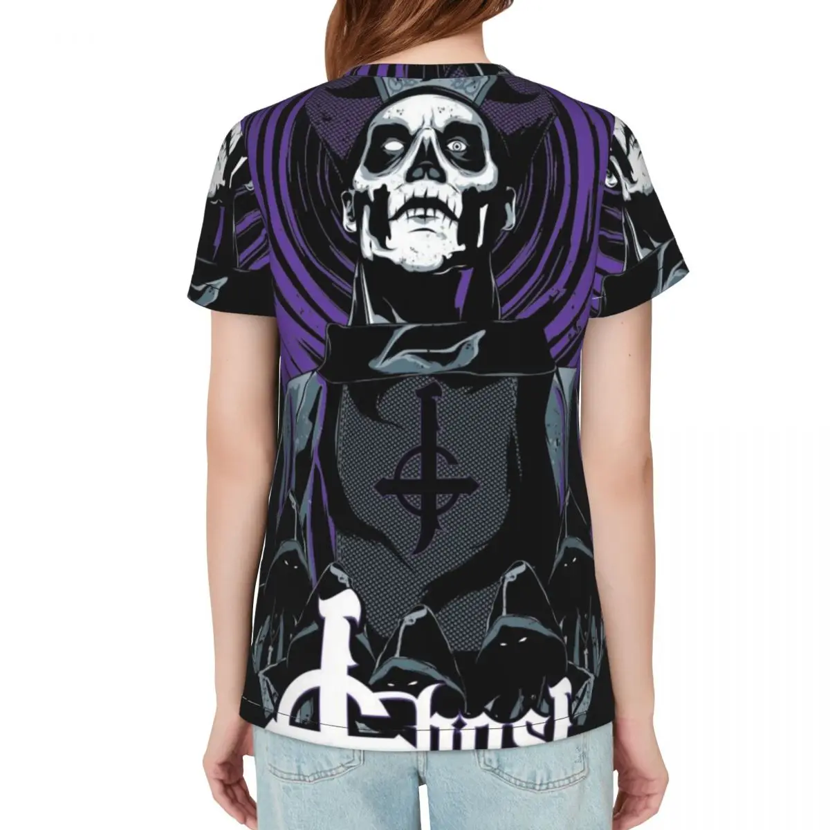 Фото Футболка Rock Band Ghost BC, женские футболки с короткими рукавами, одежда с круглым вырезом, хлопковые летние футболки, уличная одежда №2