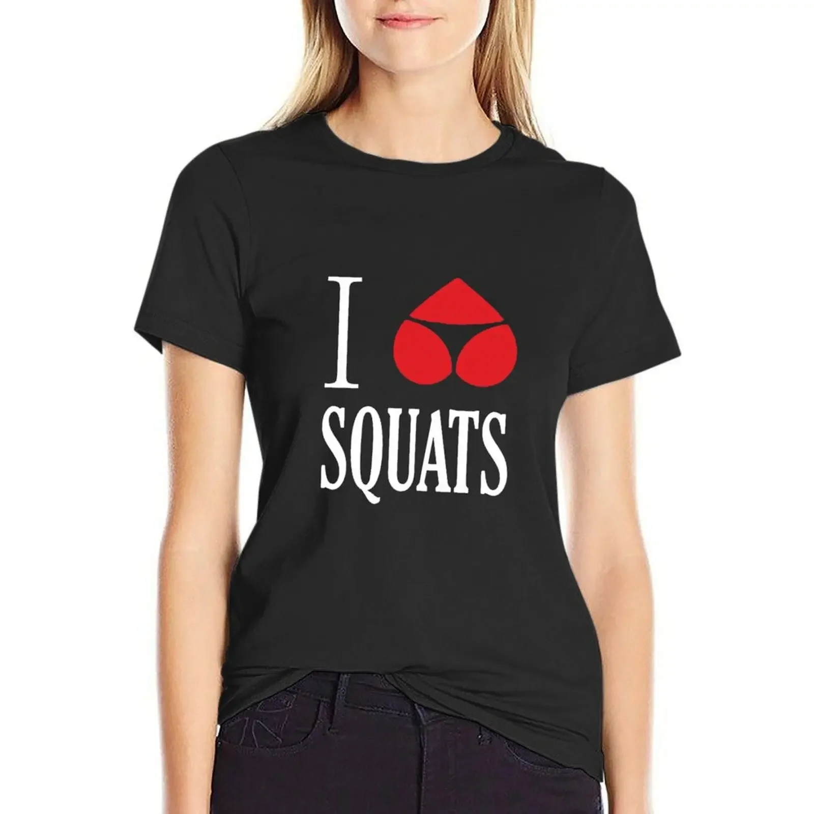 Футболка I Heart Squats приклад стринги аниме одежда женская Рубашки Графические