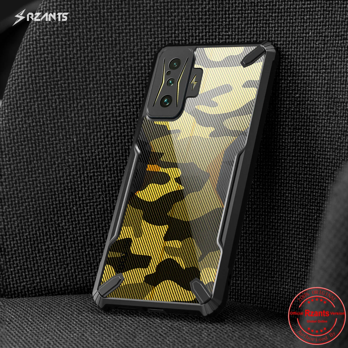 

Rzants For Xiaomi Poco F4 GT Back Case [Camouflage Bull] Conor Design Slim Cover Half Clear Casing Camera Protection Thin Shell