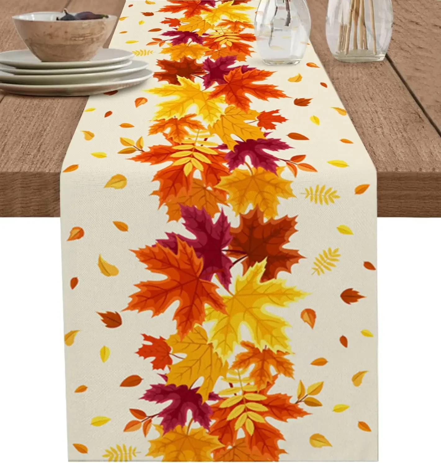 

Льняные дорожки для стола Thanksgiving Maple Leaf