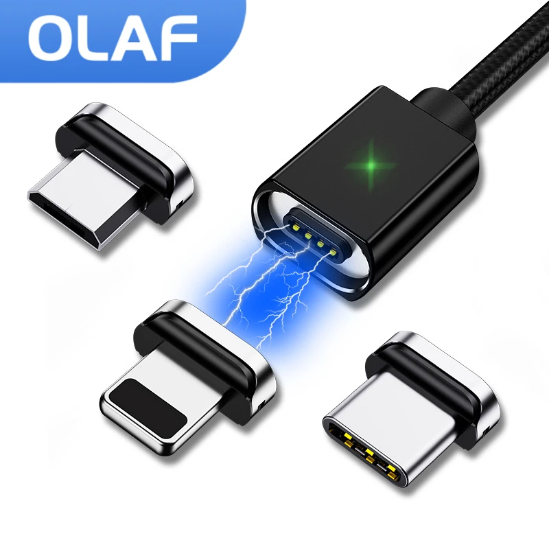 

Olaf 3A Magnetic Charging Cable USB C Fast Charge Data Kabel Micro USB Type C Cable For iphone Samsung Xiaomi Magnetic Charger