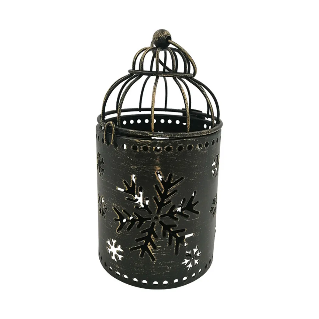 

Winter Candle Holder Bauble Birdcage Christmas Ornaments Decoration European Style Festive Hanging Hollow Home Metal