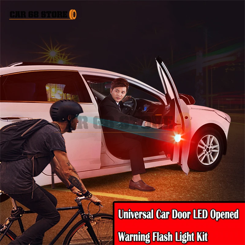 

2 Pcs Car Door Anti-Collision Light LED Decorative Light Free Modification Wireless AntiCollision High Quality Sensor Light