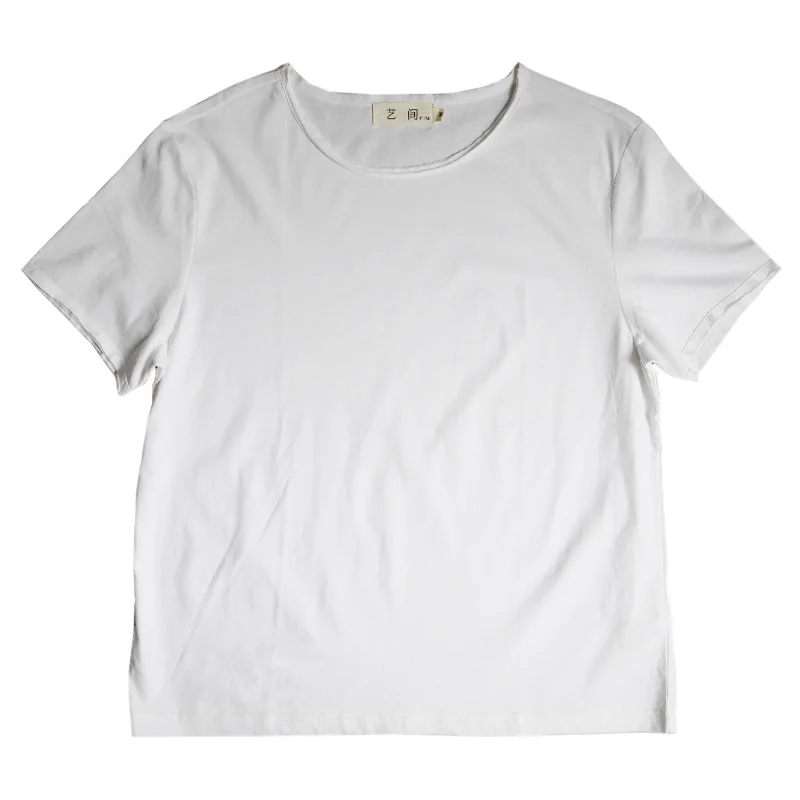 Арт-зал белая женская футболка из чистого хлопка художественная свободная