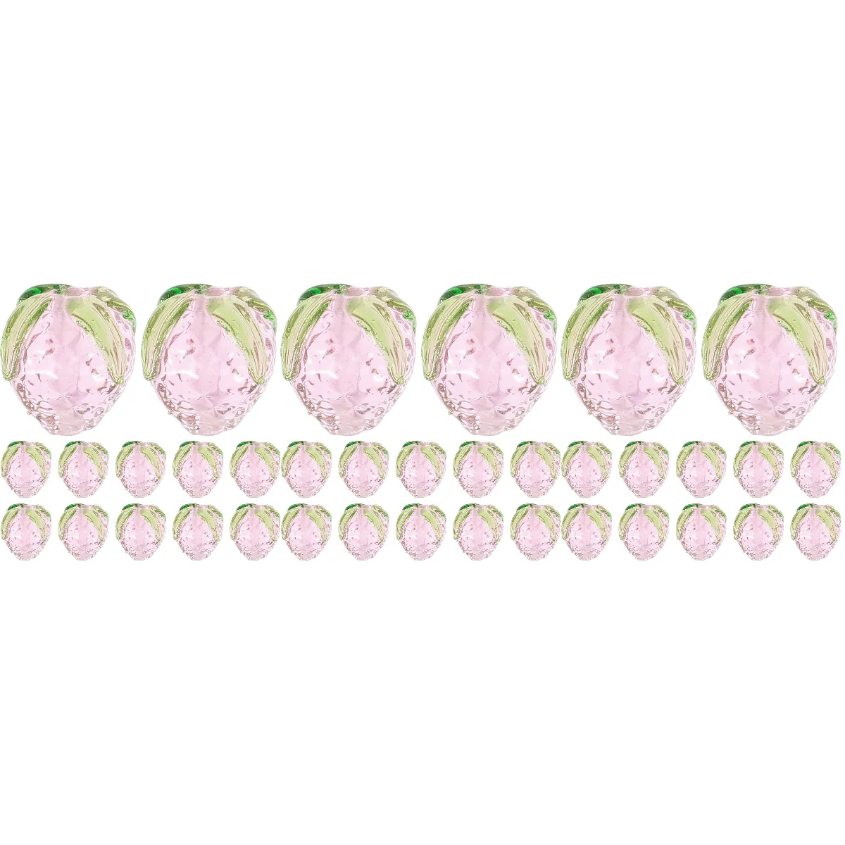 

48 Pcs Glass Strawberry Handmade Necklaces Jewelry Decors Pendants Small DIY Earrings Accessory Accessories Charms