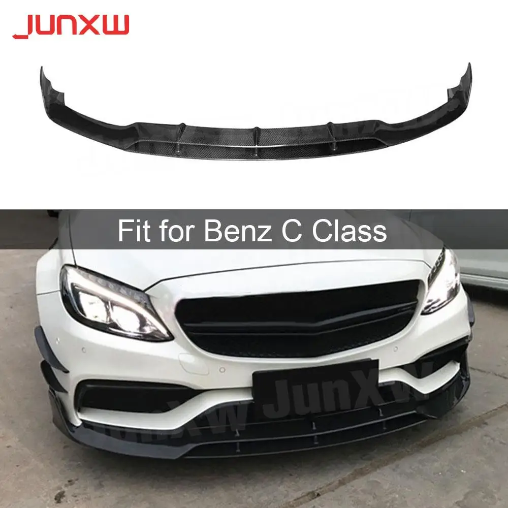 Спойлер переднего бампера автомобиля из углеродного волокна для Mercedes C Class Benz W205