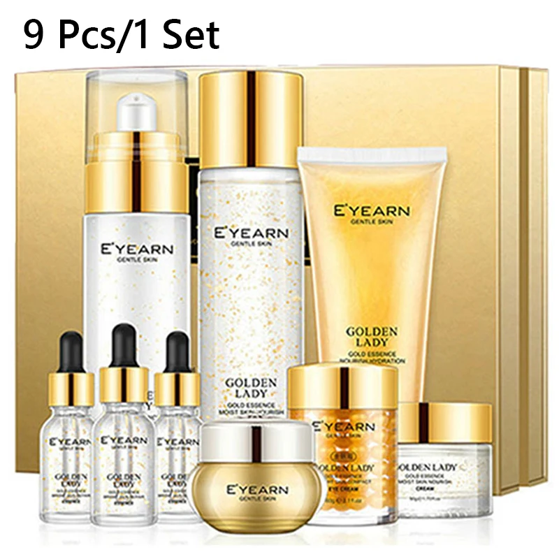 Nine-Piece Skin Care Product Set Brighten Skin Colour Lighten Dark Spots Anti-Aging Anti-Wrinkle Oil Control Deep Nourishment