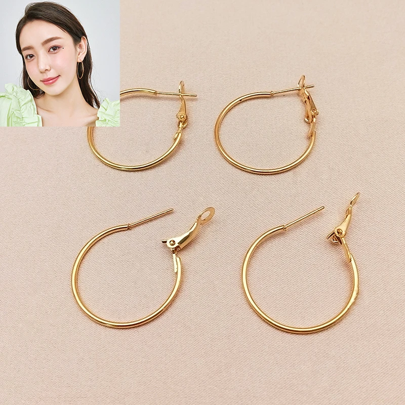 

Лидер продаж, 24 мм круглые серьги Youga KC золотого цвета, железная заушная петля, самодельные серьги для женщин, популярные ювелирные изделия р...