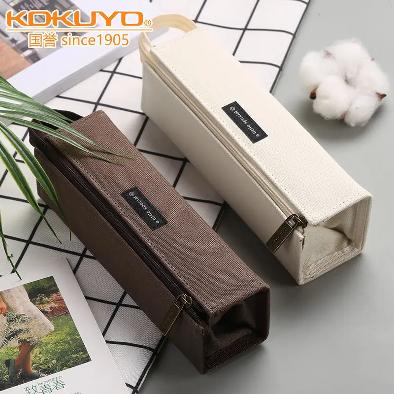 

u Lar pacity ncil se Men's nvas Stationery Box Simple Junior High School Student Stora Box Multi-Functional Crea