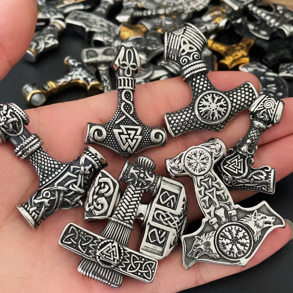 Винтажное ожерелье с подвеской в виде молотка Тора Северной мифологии из