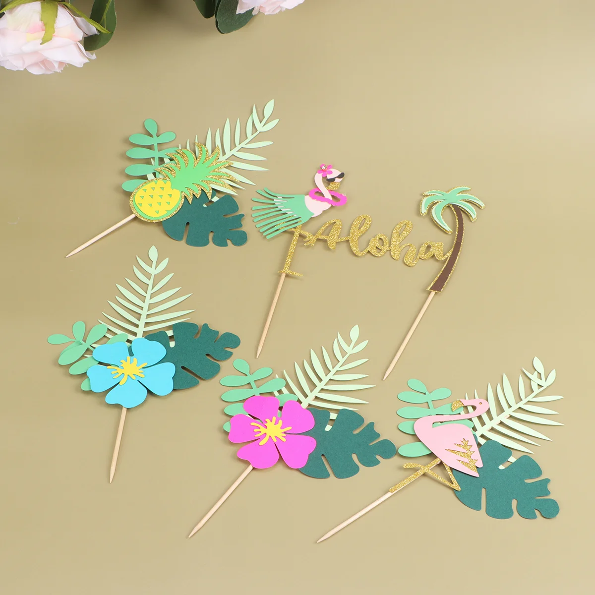 

5pcs Cupcake Picks Fruit Insert Party Supplies for Theme Party Cake Decor