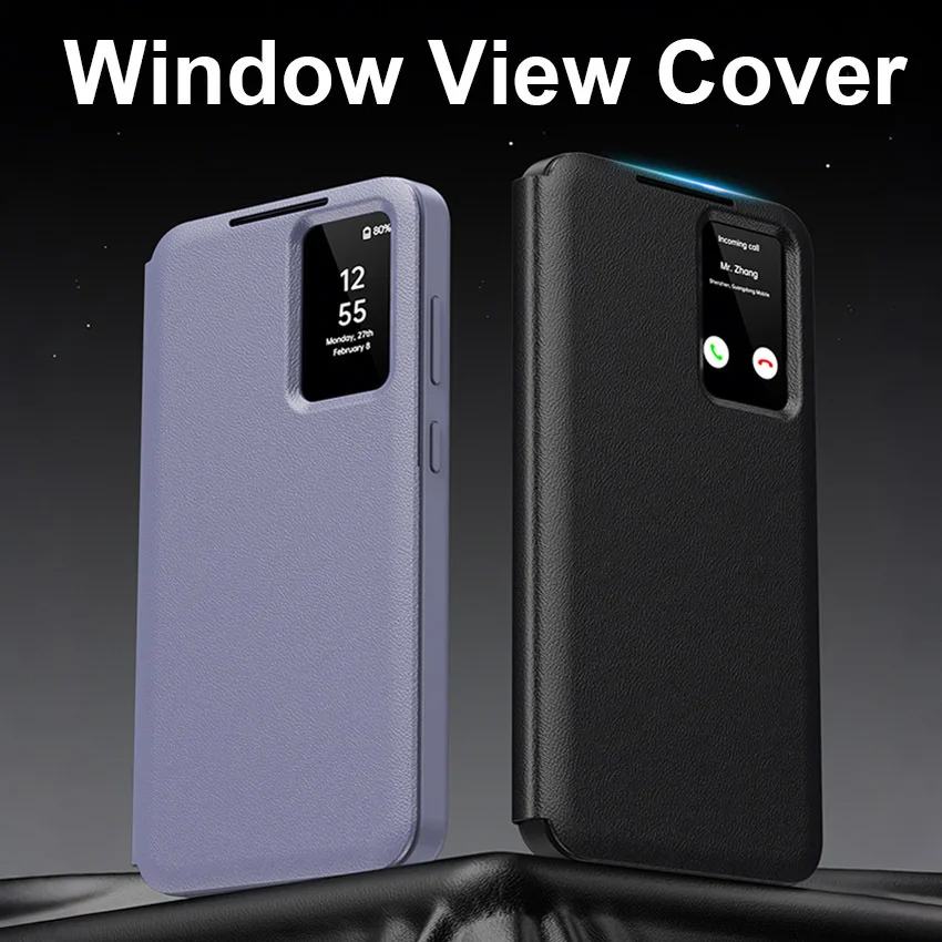 Оригинальный чехол-кошелек для Samsung Galaxy S23 + S23Plus S-View светодиодный чехол телефона с