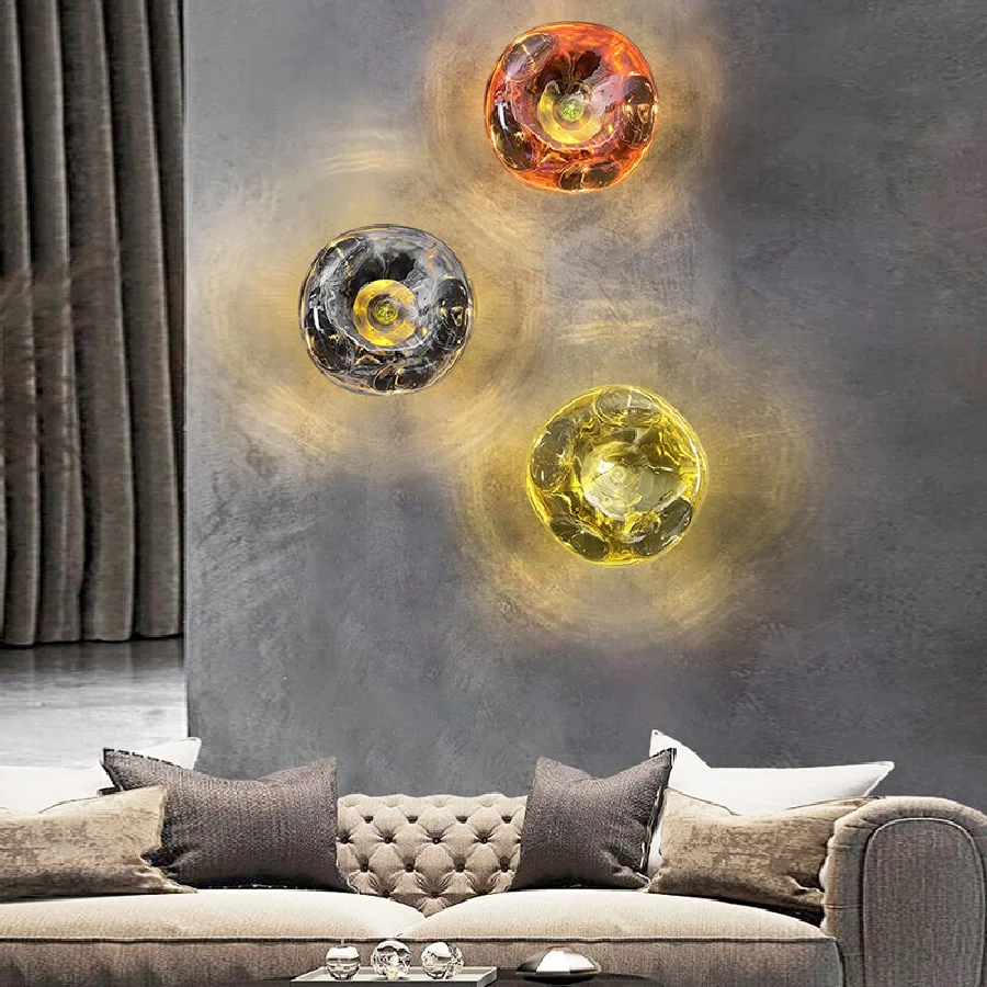 

Post Modern Minimalism LED Lustre Lava Shaped Metal Wall Lamp Luxury Home Decor Home Appliance Indoor Hotel Cafe Restaurant
