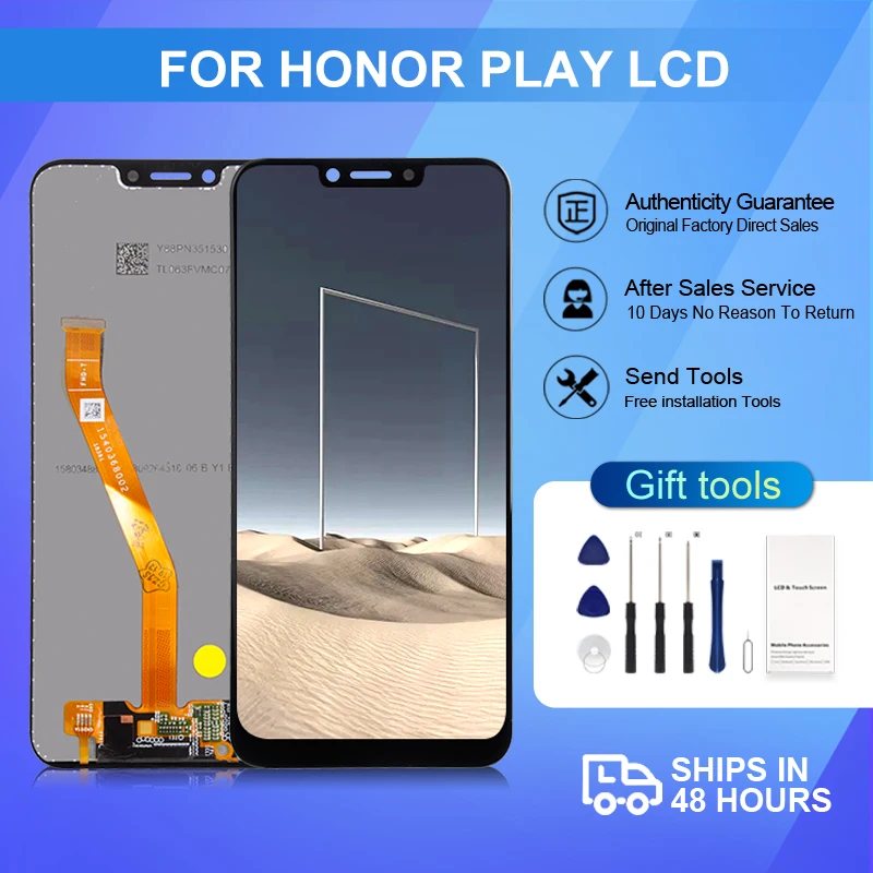 

Wholesale 6.3 Inch COR-L29 Display For Huawei Honor Play Lcd Touch Screen Digitizer COR-AL10 AL00 Assembly With Tools Free Ship