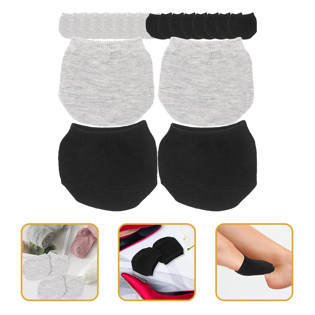 

10 Pairs of Cotton Half Palm Socks Breathable Half Socks No Show Socks High Heel Invisible Socks