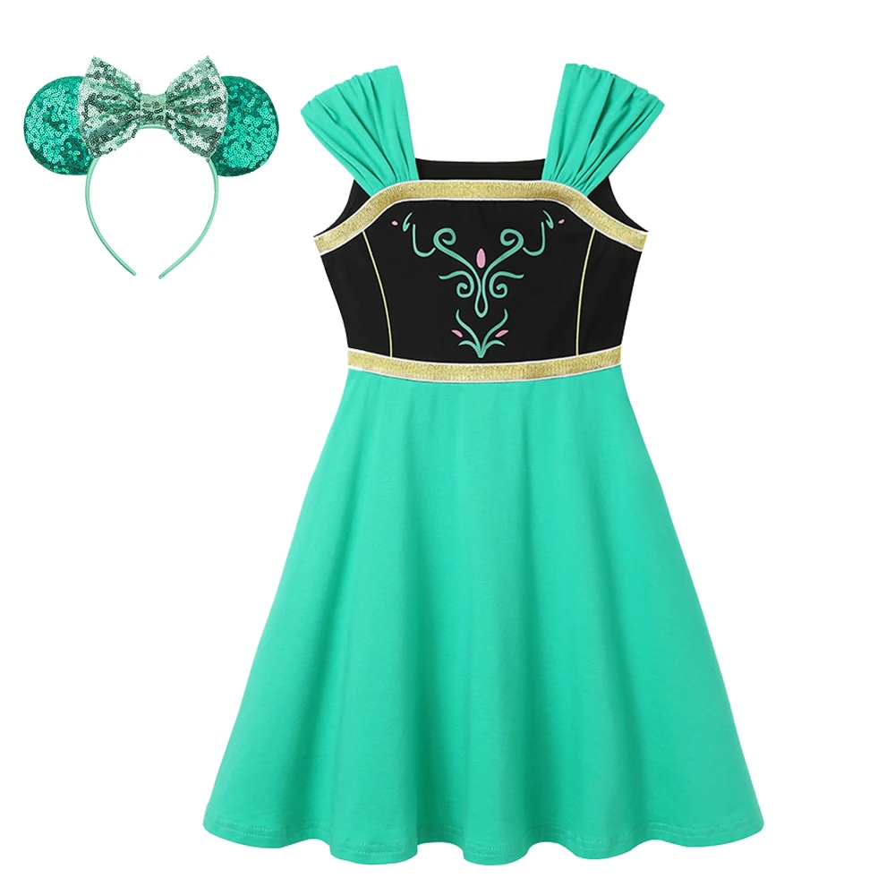 Повседневные хлопковые платья для девочек летнее праздничное платье с