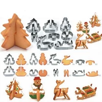8pcs 3d stainless steel christmas scenario cookie cutters metal cookie mold fondant cutter