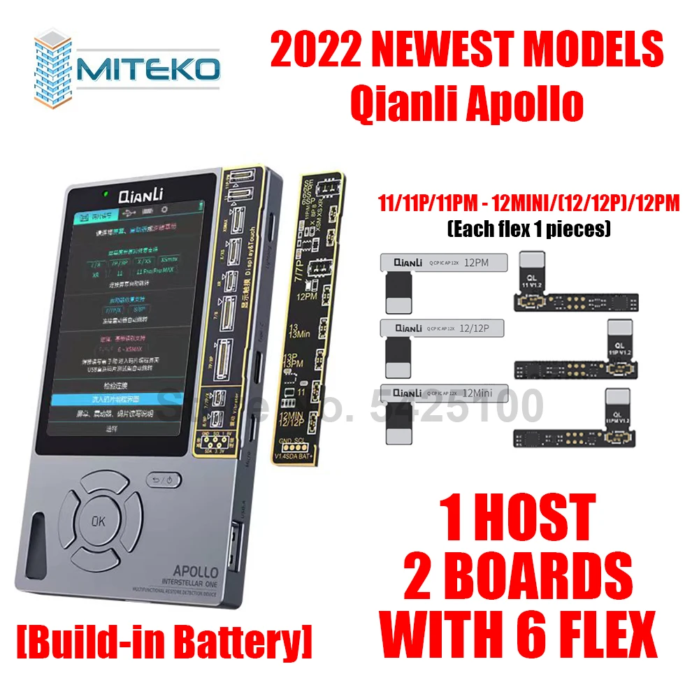 Qianli Apollo 6in1 2022 Restore Detection Device for 11 Pro Max XR XSMAX XS 8P 8 7P 7 True Tone Battery Headset Baseband Repair