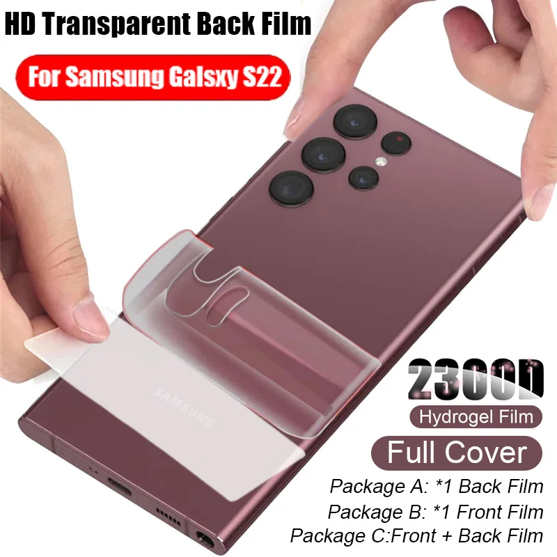 

Для Samsung Galaxy S22 ультра задняя Гидрогелевая пленка полное покрытие защита экрана от царапин S22 Plus мягкая защитная пленка не стекло