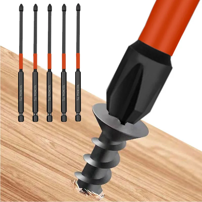 

5/6PCS PH2 Batch Head Hardness Screwdriver Bit Screw Driver Hand Tools Magnetic Cross Bit Set Phillips Impact