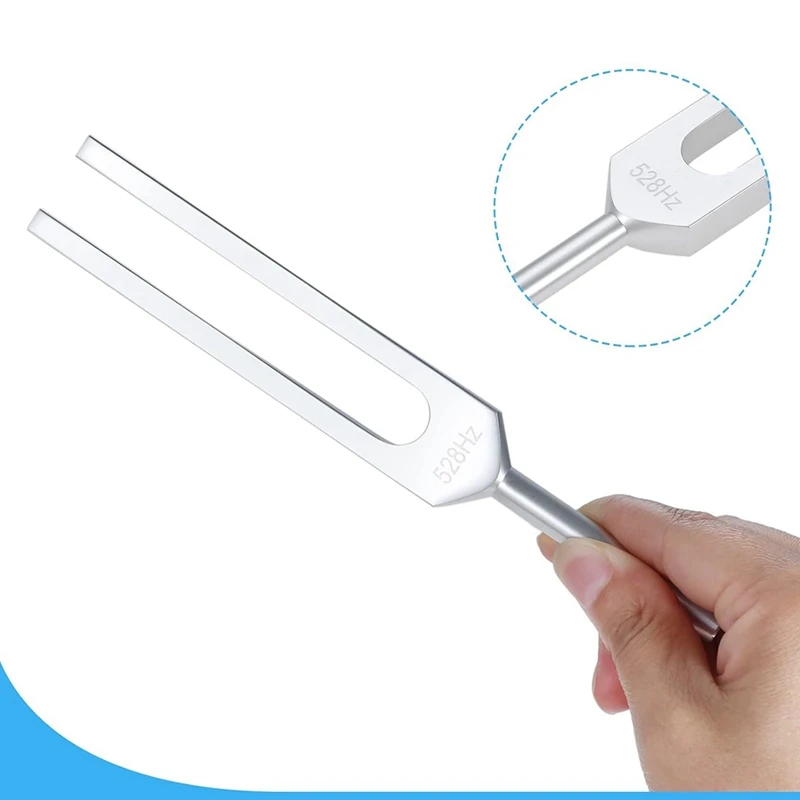 Вилка для настройки 528 Гц Серебряная вилка Solfeggio лечения музыкального