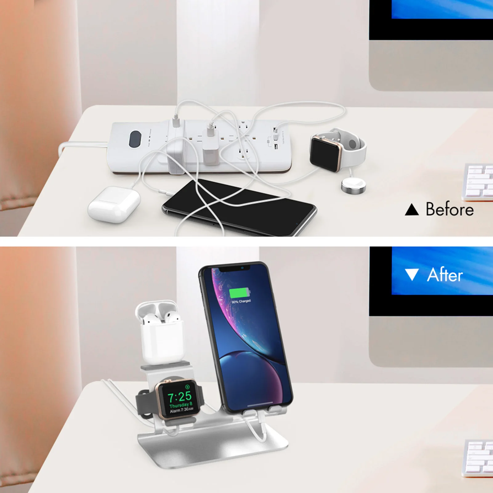 

Быстрое зарядное устройство 3 в 1, зарядная станция для iphone, зарядное устройство s для Iphone, IWatchss Airpodss, профессиональное быстрое зарядное устро...