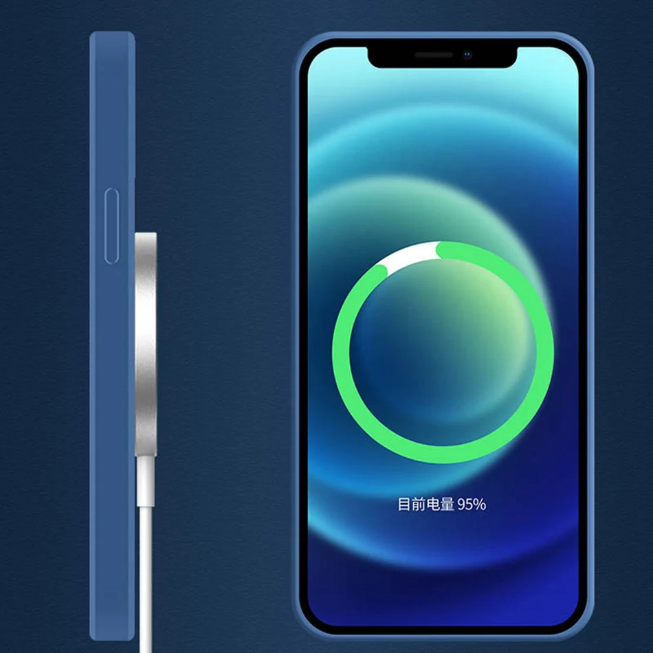 Liquid Silicon Magnetic Case For iPhone 13 12 Mini 11 Pro Max XR XS Max 8 Plus Magsafe Case Wireless Charging Drop Protect Cover