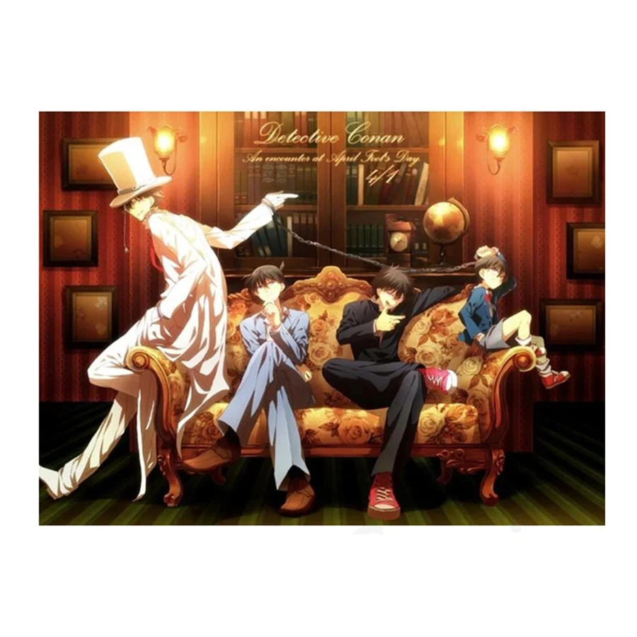 

Бриллиантовая картина 5D Японский комикс Detective Conan DIY, вышивка крестиком, картина с круглыми и квадратными стразами, украшение для дома, подар...