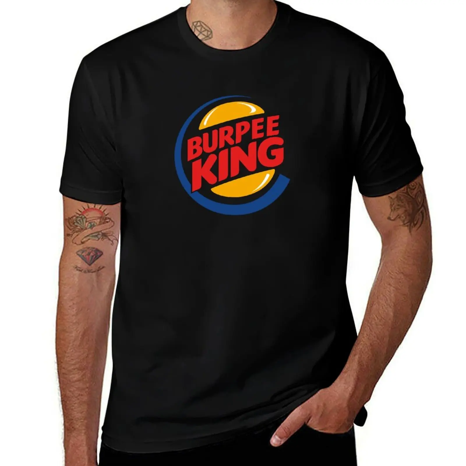 Фото Футболка Burpee King большого размера с коротким рукавом, повседневная футболка. №1