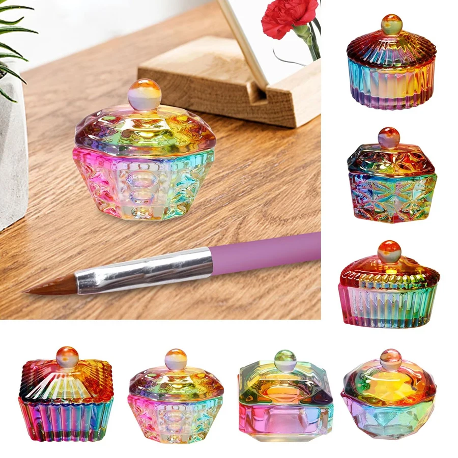 1 шт. красочная глазурь стеклянная тарелка миска в форме сердца с крышкой для