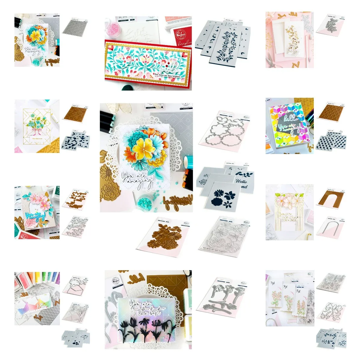 

Flowers Set Metal Cutting Dies Clear Stamps Hot Foil Stencil Scrapbooking DIY Album Make Paper Card Embossing Craft Decor Die
