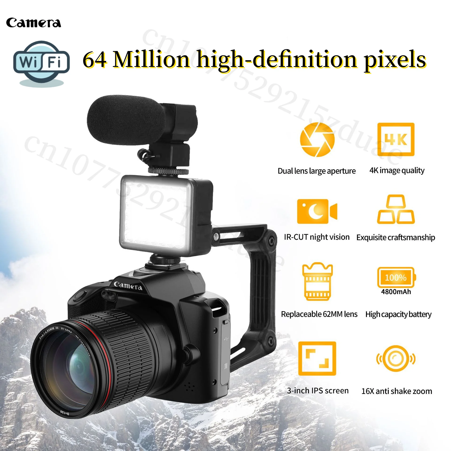 Wifi Digital Hd Video Camera For Youtube Streaming Vlog Recorder 16x Time-lapse Webcam Stabilizer Cam