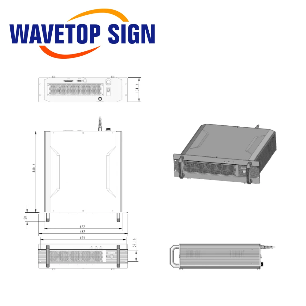 WaveTopSign MAX MFPT 100 Вт 200 300 MOPA волоконный лазерный источник 220 В с красным светом для