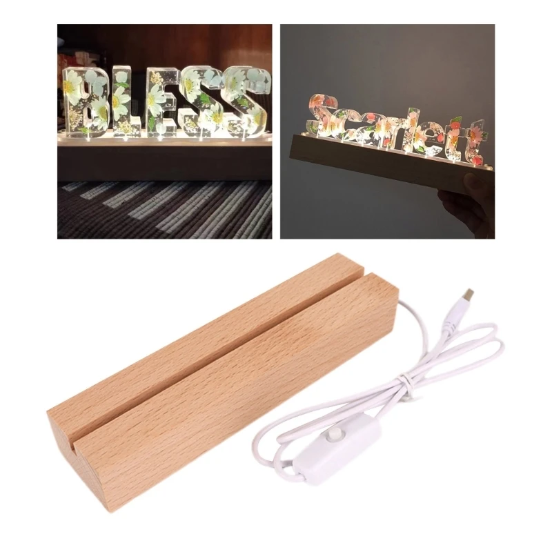 

Фотографическая Подставка-кристальная деревянная подсветка, акриловая фотопластина, 3D деревянная подставка для декора из смолы