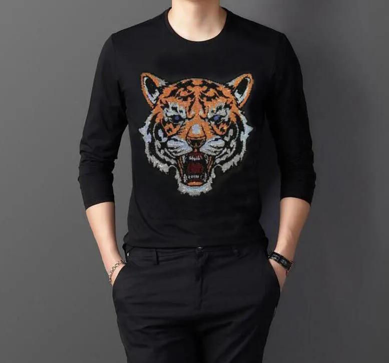 

Fashion Brand Men's Pullover sweater Rhinestones New Male Casual Men's pullover Tops