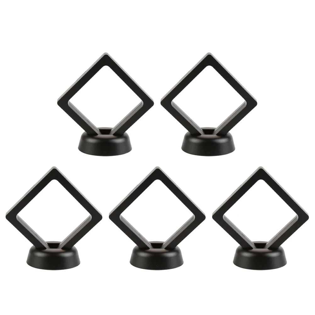 

5pcs Display Box Floating Frame Holder Stand Box Clear Jewelry Ring Coin Display Case Necklace Display Holder 90*110*20mm