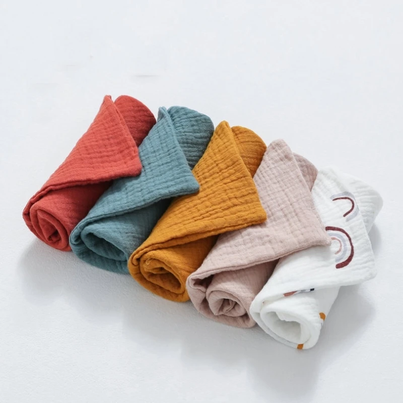 

5 Pcs Baby Cotton Square Towels Infant Wash Hand Face Wipes Washcloth Facecloth Handkerchief Muslin Cloth Feeding Bib