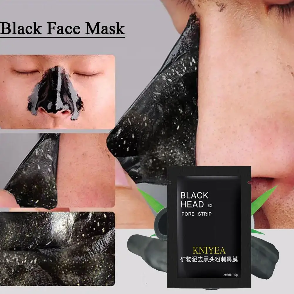 

10 Bag Black Mineral Mud Face Nose Deep Cleaning Nasal Blackhead Acne Remover Purification Mask
