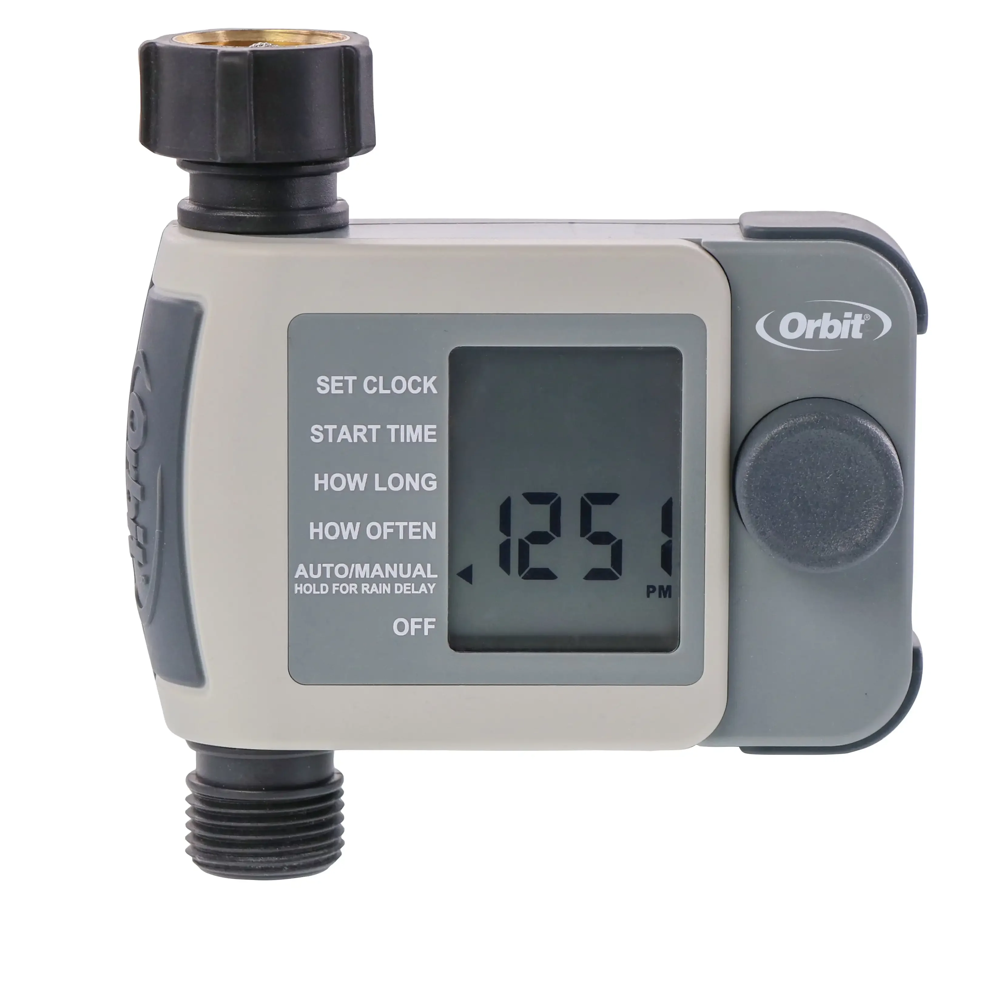 

Irrigation 1 Port Digital High Flow Hose Faucet Timer with Easy Push Dial Programing