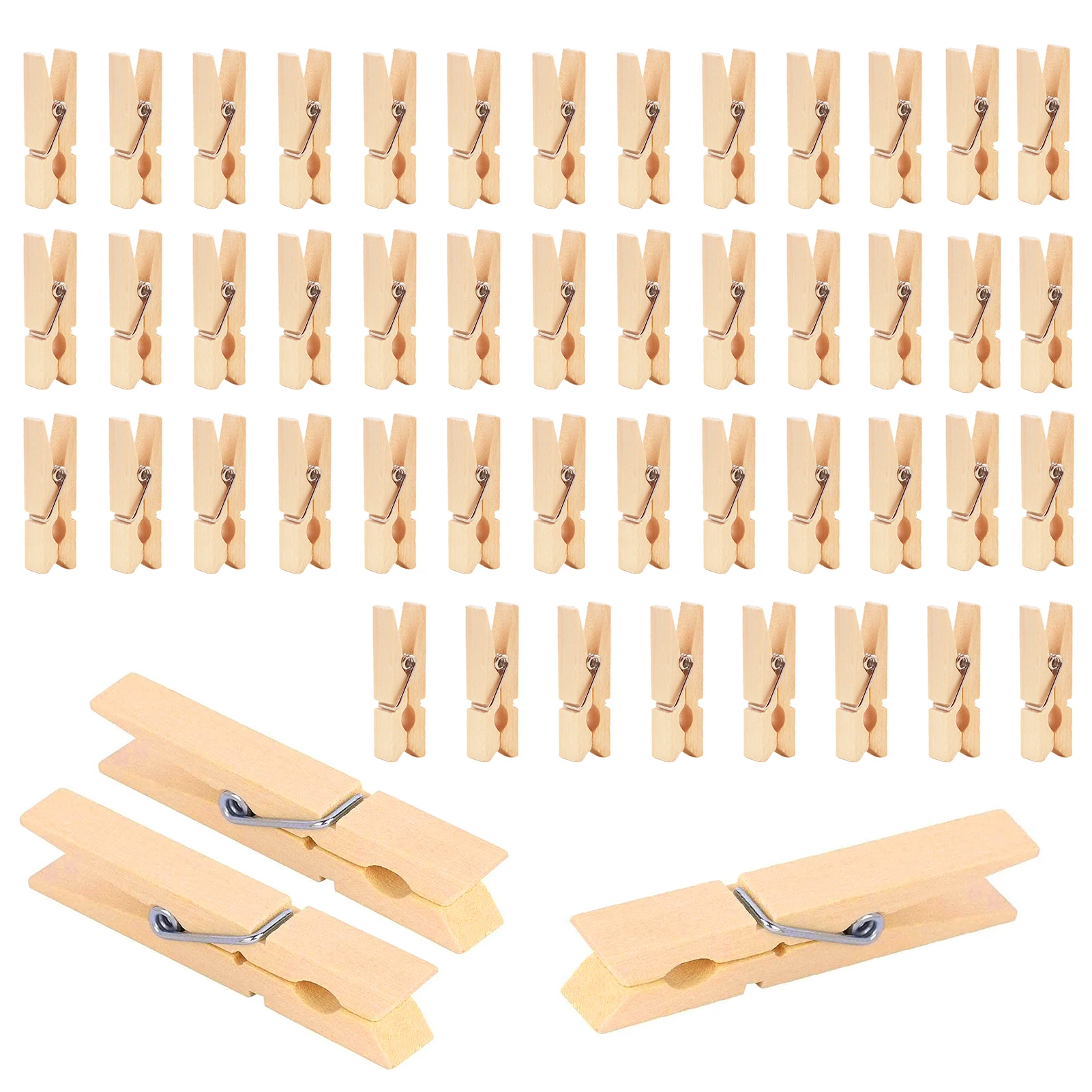 

Mini Natural Wooden Clothes Pins 50 PCS Wooden Clips Rust Resistant Mini Clothes Pins For Photo Photo Clips Wall Decoration