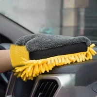 waterproof car wash microfiber chenille gloves thick car cleaning mitt wax detailing brush auto care double faced glove