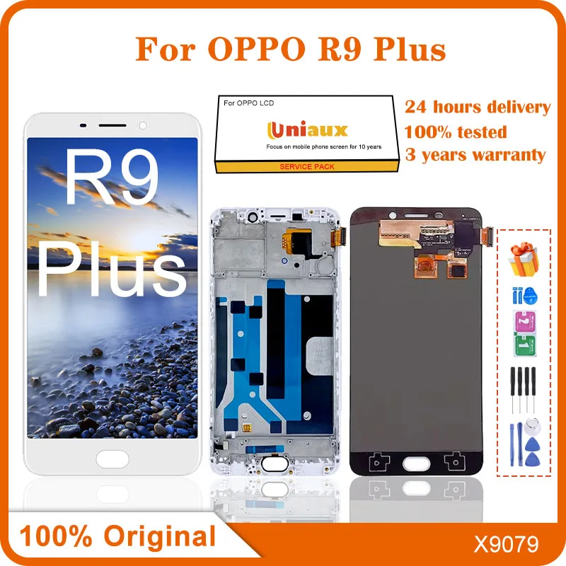ЖК-дисплей 6,0 дюйма для OPPO R9 Plus, детали для замены рамки для OPPO R9Plus X9079