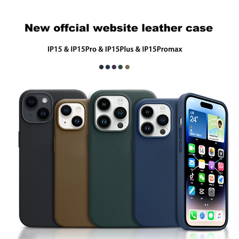 

Original Apple 15 Case PU Leather Magsafe Case For iPhone 15 Pro Max 15 Plus Case Wireless Charging Drop Magnetic Protect Cover