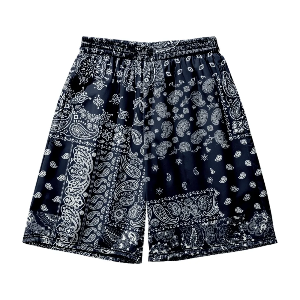 

Мужские свободные шорты с этническим принтом, пляжные шорты в гавайском стиле с пэчворком, домашние Пижамные шорты для пар