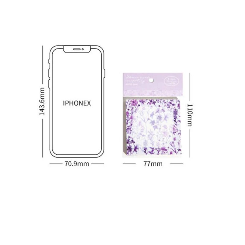 50 шт. печатные заметки цветы растения бордюры справочники материалы украшение на