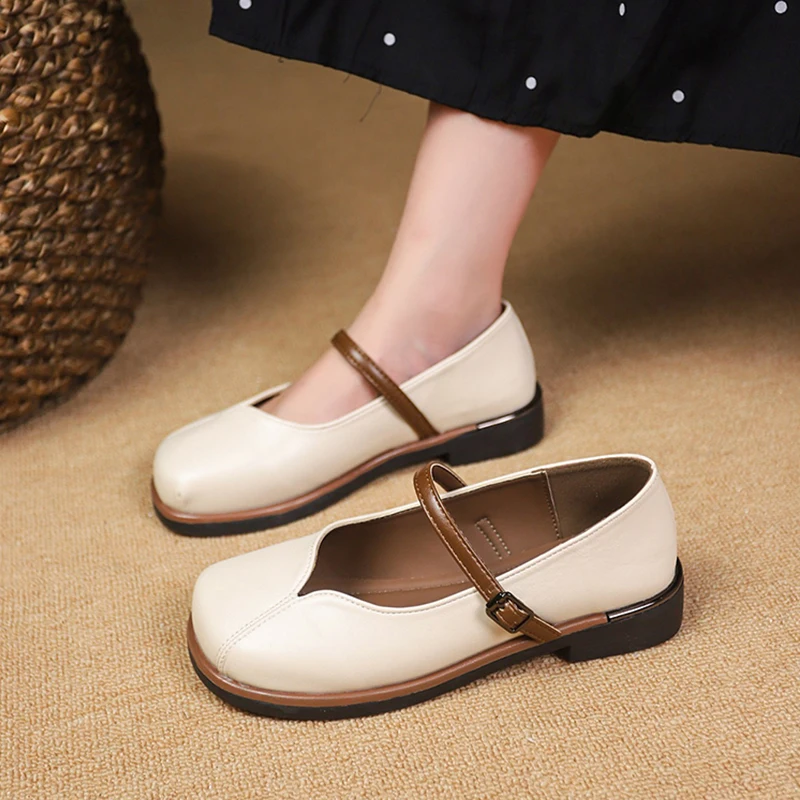 Женские туфли осенняя женская обувь модные туфли-оксфорды с квадратным носком