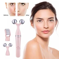 2colors 3d electric massage face lifting v shaped wrinkle remove stick natural skin care beauty body messager tool