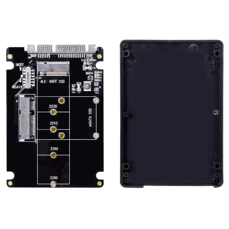 

Combo M.2 NGFF B-Key & MSATA SSD To SATA 3.0 Adapter Converter Case Enclosure With Switch Support SATA Reversion 3.2